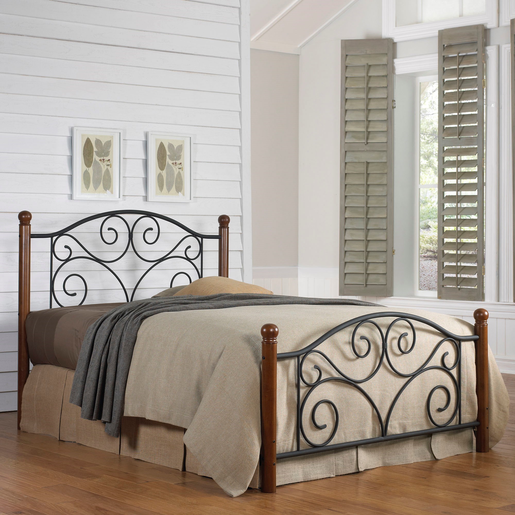 Fashion Bed Group Wood and Metal Beds Queen Doral Bed w/ Frame AHFA Panel Beds